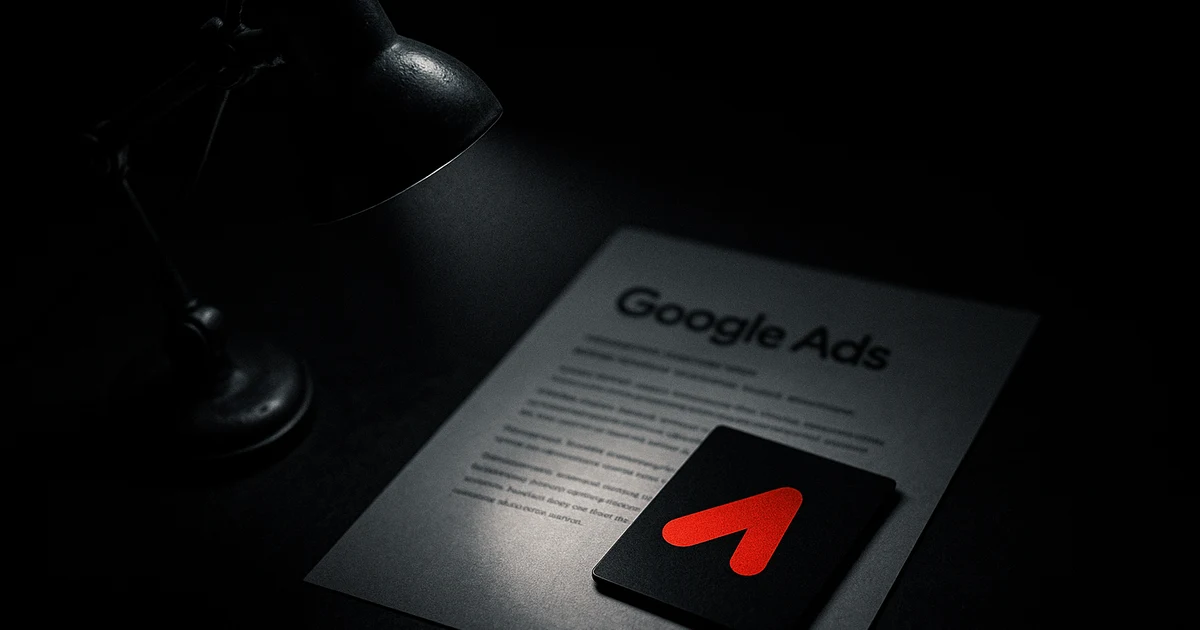 Media buyer comparing control and test ad copy inside a Google Ads experiment