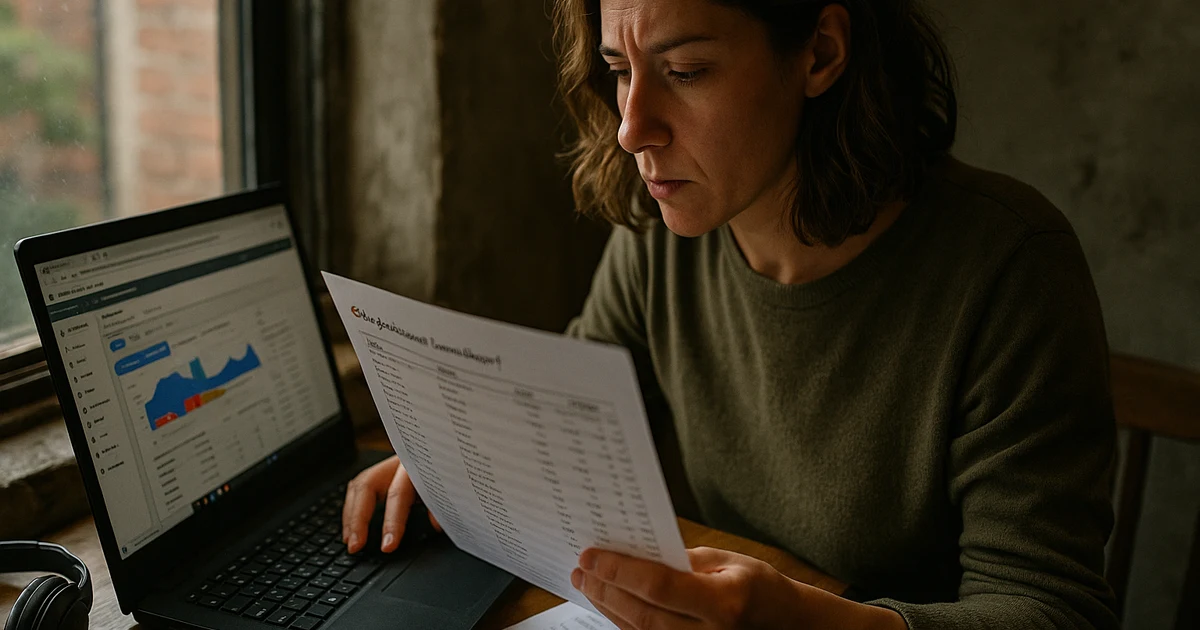 Media buyer reviewing Google Ads search terms and sorting queries by the correct account action
