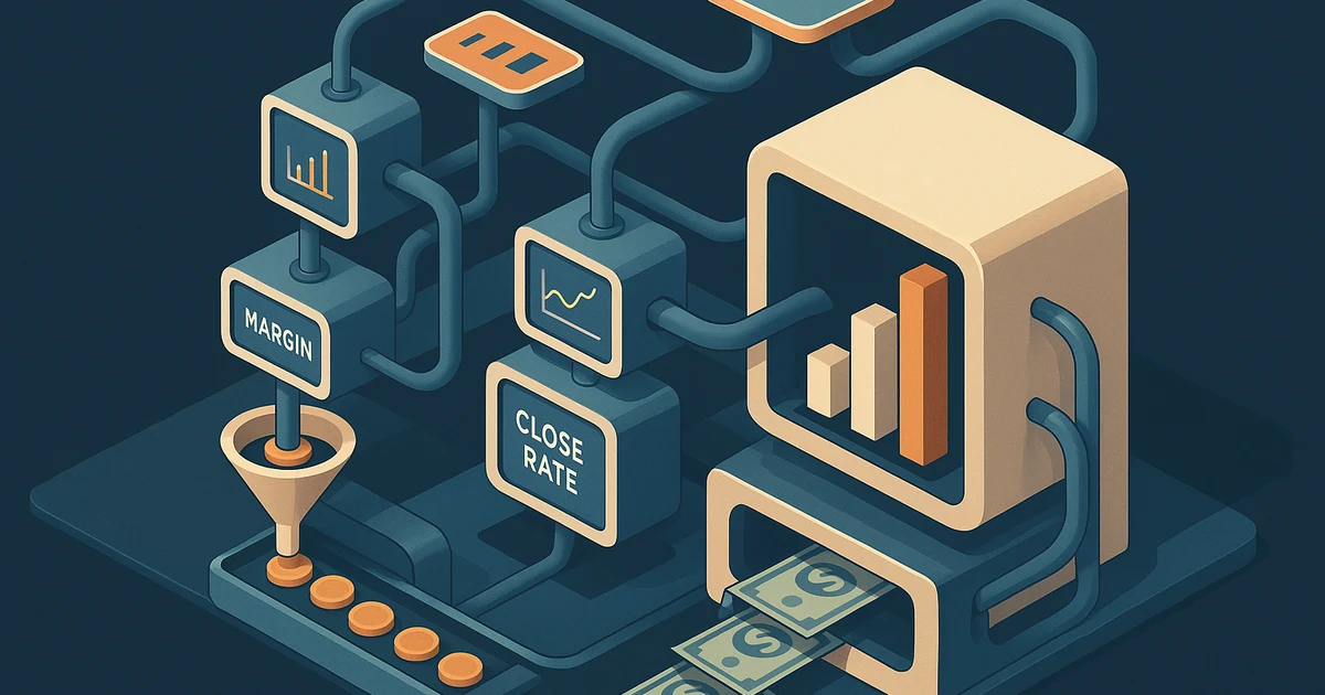 Media buyer calculating an affordable cost per acquisition from margin, close rate and customer value