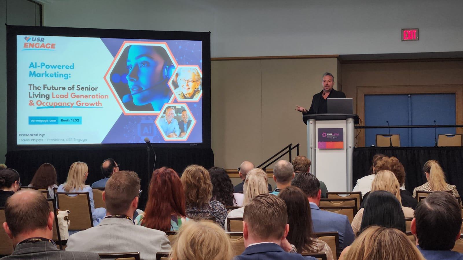 Travis Phipps presenting at the Senior Living Executive Conference