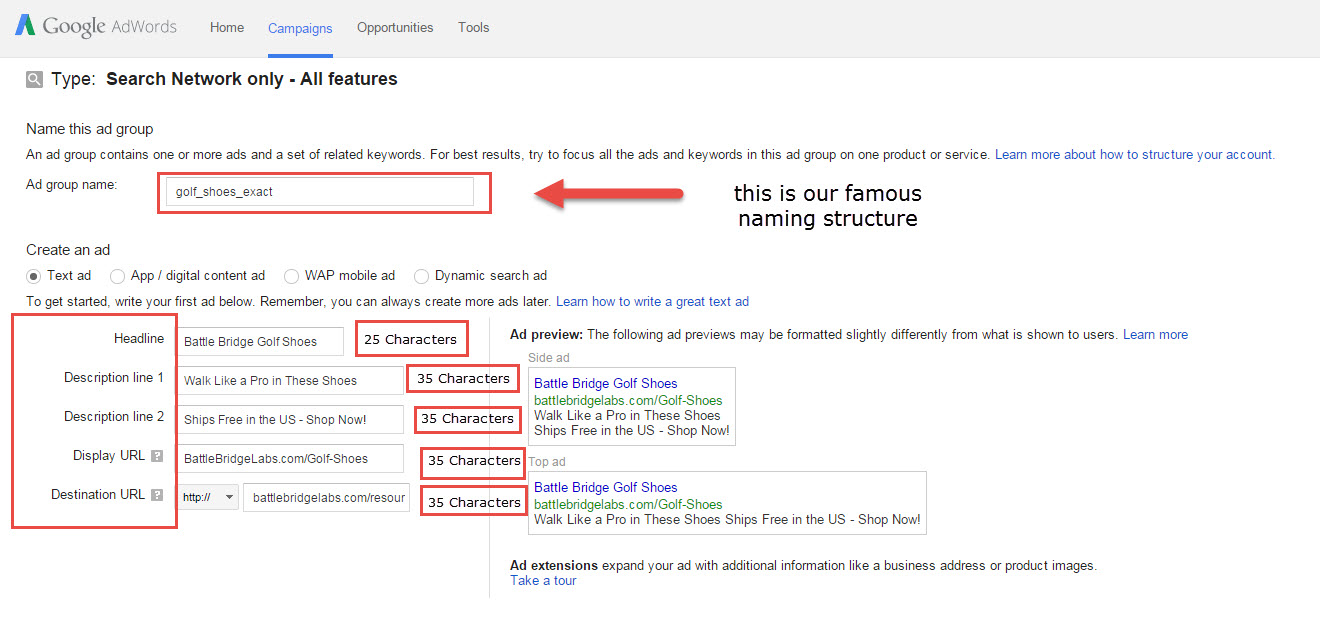 Ad Group Creation Steps