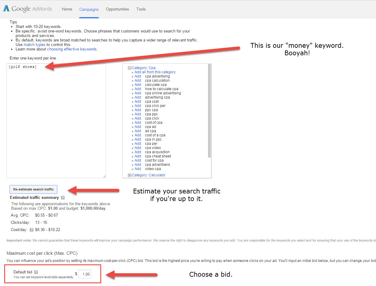 Ad Group with Keyword