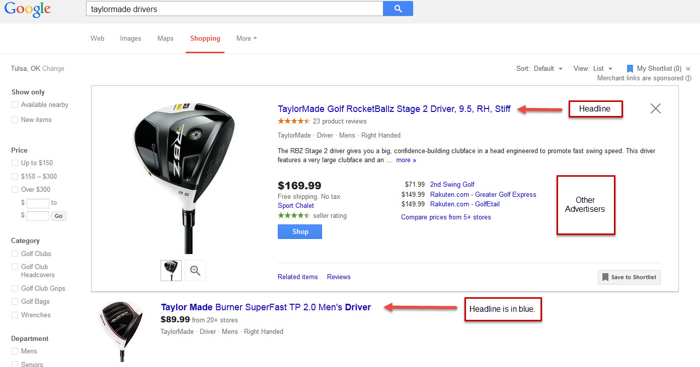 Google Shopping Tab Results Expanded