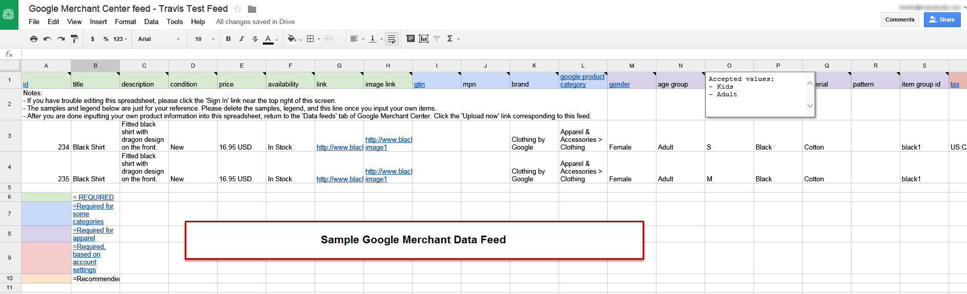 Merchant Center Creating New Feed