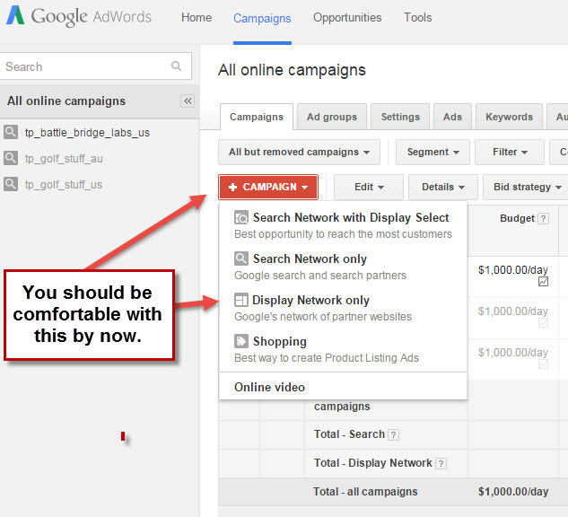 Creating Remarketing Campaign 1