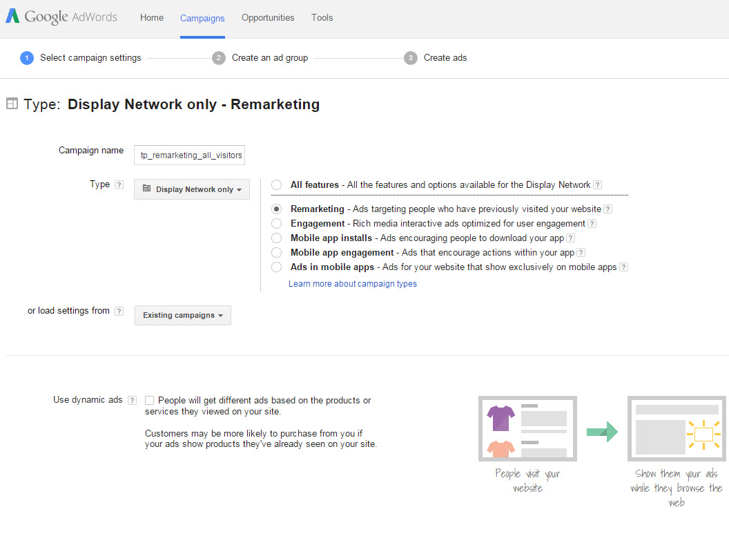 Creating Remarketing Campaign 2
