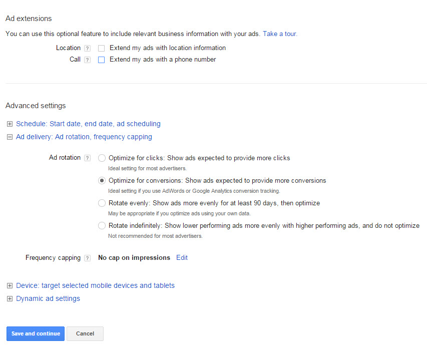 Display Campaign Creation 3