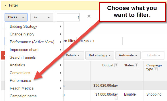 Choosing Filter Metrics