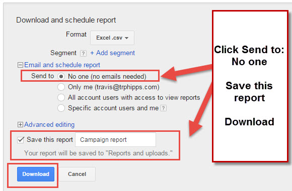 One-Time Report Download